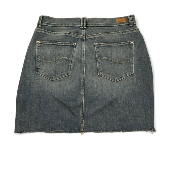 Lee Mini Denim Skirt With Raw Hem - Picture 3 of 3